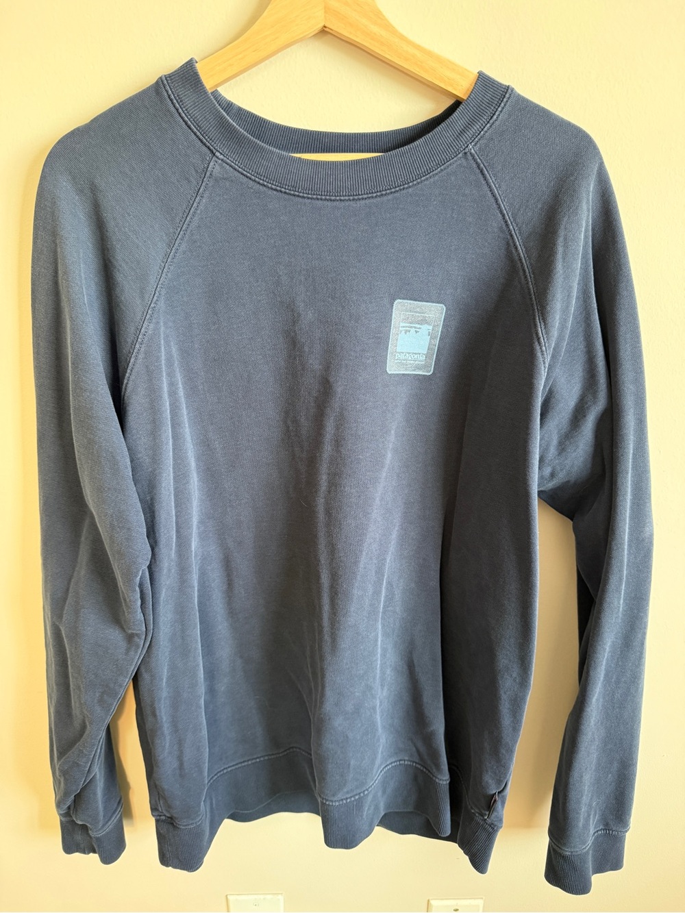 Patagonia Men's Navy Crewneck Sweatshirt with Chest Patch